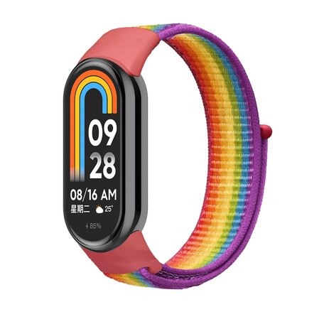 Sport loop nylon bandje - Regenboog - Xiaomi Smart band 8