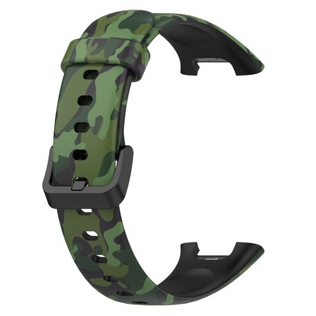 Siliconen bandje met print - Camouflage groen - Xiaomi Smart band 7 Pro