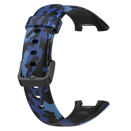 Siliconen bandje met print - Camouflage blauw - Xiaomi Smart band 7 Pro