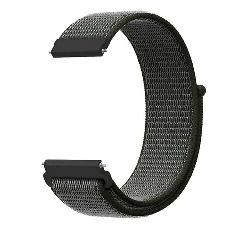 Sport Loop nylon bandje - Donkergroen met grijze band - Xiaomi Mi Watch / Xiaomi Watch S1 / S1 Pro / S1 Active / Watch S2