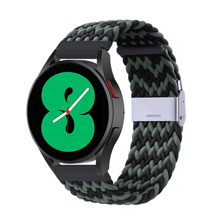 Braided nylon bandje - Groen / zwart - Xiaomi Mi Watch / Xiaomi Watch S1 / S1 Pro / S1 Active / Watch S2