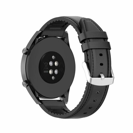 leer + siliconen bandje - Zwart - Xiaomi Mi Watch / Xiaomi Watch S1 / S1 Pro / S1 Active / Watch S2