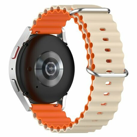 Ocean Style bandje - Beige / oranje - Xiaomi Mi Watch / Xiaomi Watch S1 / S1 Pro / S1 Active / Watch S2