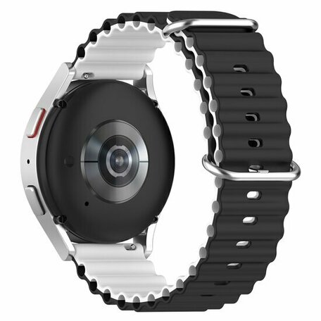 Ocean Style bandje - Zwart / wit - Xiaomi Mi Watch / Xiaomi Watch S1 / S1 Pro / S1 Active / Watch S2