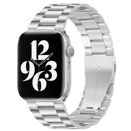 Stalen schakelband - Zilver - Geschikt voor Apple watch 44mm / 45mm / 46mm / 49mm