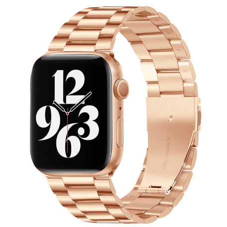 Stalen schakelband - Rosé goud - Geschikt voor Apple watch 44mm / 45mm / 46mm / 49mm