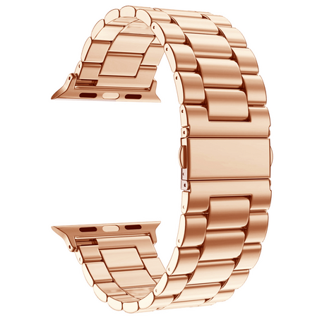 Stalen schakelband - Rosé goud - Geschikt voor Apple watch 44mm / 45mm / 46mm / 49mm