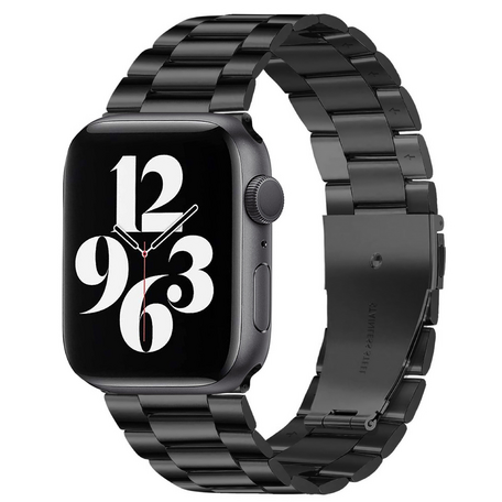 Stalen schakelband - Zwart - Geschikt voor Apple watch 42mm / 44mm / 45mm / 46mm / 49mm