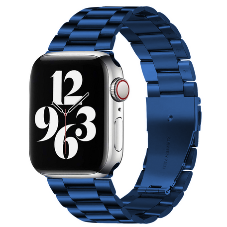 Stalen schakelband - Donkerblauw - Geschikt voor Apple watch 42mm / 44mm / 45mm / 46mm / 49mm