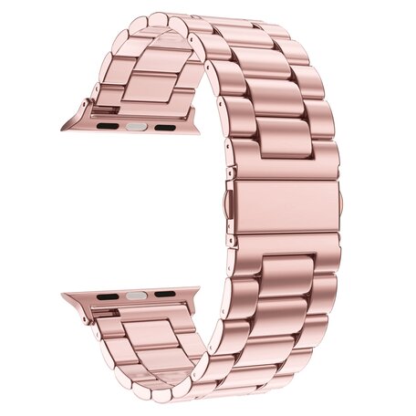 Stalen schakelband - Rosé pink - Geschikt voor Apple watch 42mm / 44mm / 45mm / 46mm / 49mm