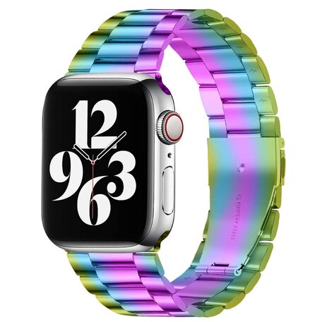 Stalen schakelband - Multicolor - Geschikt voor Apple watch 42mm / 44mm / 45mm / 46mm / 49mm