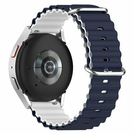 Huawei Watch GT 3 Pro - 43mm - Ocean Style siliconen bandje - Donkerblauw / wit