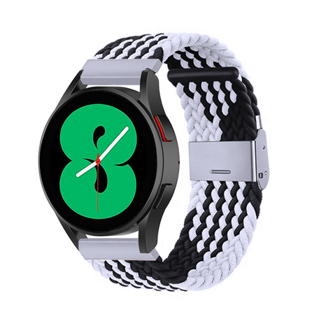 Braided nylon bandje - Zwart / wit - Huawei Watch GT 2 & GT 3 - 42mm