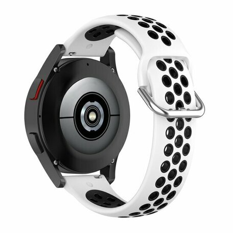 Siliconen sportbandje met gesp - Wit + zwart - Huawei Watch GT 2 & GT 3 - 42mm