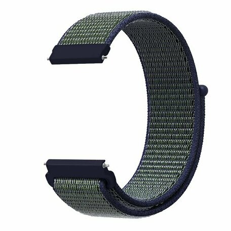 Sport Loop nylon bandje - Blauw met groene band - Huawei Watch GT 2 & GT 3 - 42mm