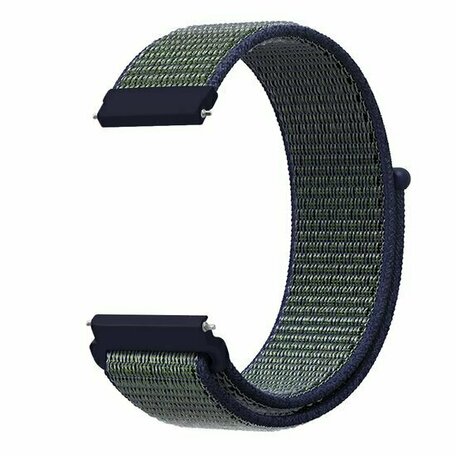 Sport Loop nylon bandje - Blauw met groene band - Huawei Watch GT 2 Pro / GT 3 Pro - 46mm