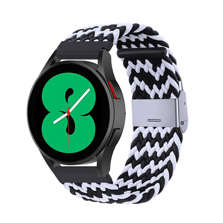 Braided nylon bandje - Zwart / wit - Huawei Watch GT 2 Pro / GT 3 Pro - 46mm