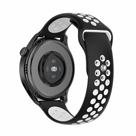 Sport Edition siliconen band - Zwart + wit - Huawei Watch GT 2 Pro / GT 3 Pro - 46mm