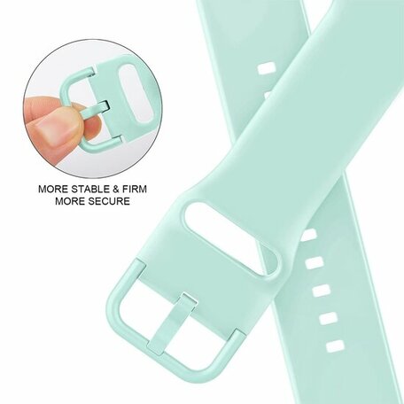 Soft siliconen bandje met gespsluiting - Mint groen - Geschikt voor Apple Watch 38mm / 40mm / 41mm / 42mm