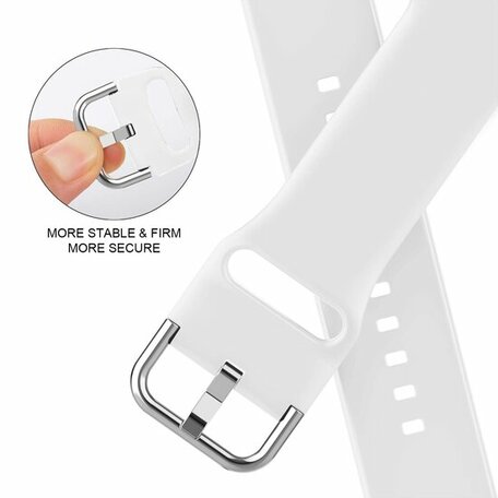 Soft siliconen bandje met gespsluiting - Wit - Geschikt voor Apple Watch 38mm / 40mm / 41mm / 42mm