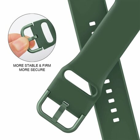 Soft siliconen bandje met gespsluiting - Dennengroen - Geschikt voor Apple Watch 38mm / 40mm / 41mm / 42mm