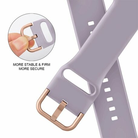 Soft siliconen bandje met gespsluiting - Pastel paars - Geschikt voor Apple Watch 38mm / 40mm / 41mm / 42mm