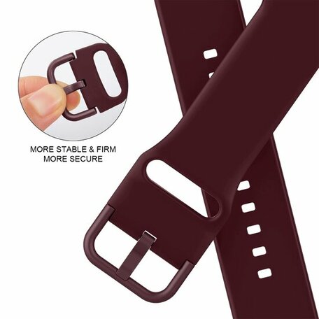 Soft siliconen bandje met gespsluiting - Bordeaux - Geschikt voor Apple Watch 38mm / 40mm / 41mm / 42mm