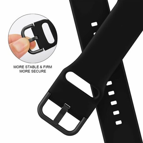 Soft siliconen bandje met gespsluiting - Zwart - Geschikt voor Apple Watch 38mm / 40mm / 41mm / 42mm