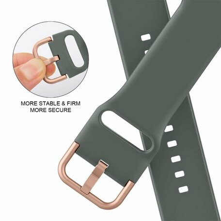 Soft siliconen bandje met gespsluiting - Olijfgroen - Geschikt voor Apple Watch 38mm / 40mm / 41mm / 42mm