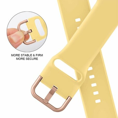 Soft siliconen bandje met gespsluiting - Geel - Geschikt voor Apple Watch 38mm / 40mm / 41mm / 42mm