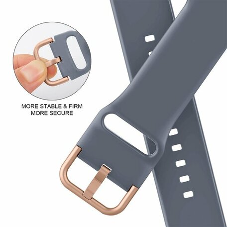 Soft siliconen bandje met gespsluiting - Blauwgrijs - Geschikt voor Apple Watch 38mm / 40mm / 41mm / 42mm