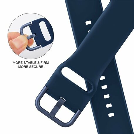 Soft siliconen bandje met gespsluiting - Donkerblauw - Geschikt voor Apple Watch 38mm / 40mm / 41mm / 42mm