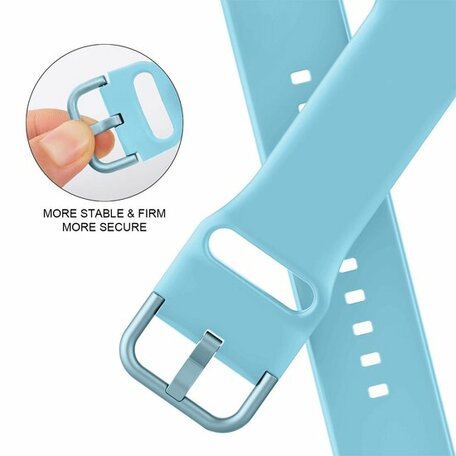 Soft siliconen bandje met gespsluiting - Lichtblauw - Geschikt voor Apple Watch 38mm / 40mm / 41mm / 42mm