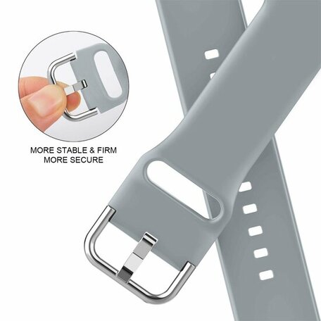 Soft siliconen bandje met gespsluiting - Grijs - Geschikt voor Apple Watch 38mm / 40mm / 41mm / 42mm