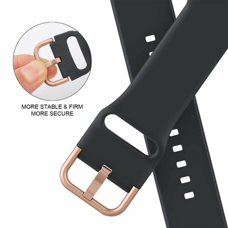 Soft siliconen bandje met gespsluiting - Donkergrijs - Geschikt voor Apple Watch 38mm / 40mm / 41mm / 42mm