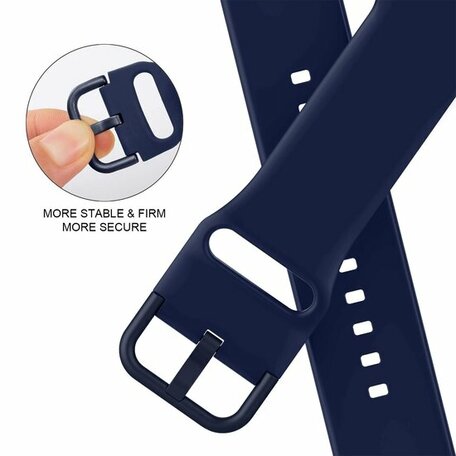 Soft siliconen bandje met gespsluiting - Nachtblauw - Geschikt voor Apple Watch 38mm / 40mm / 41mm / 42mm