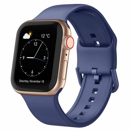 Soft siliconen bandje met gespsluiting - Indigo - Geschikt voor Apple Watch 38mm / 40mm / 41mm / 42mm