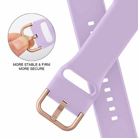 Soft siliconen bandje met gespsluiting - Lavendel - Geschikt voor Apple Watch 38mm / 40mm / 41mm / 42mm