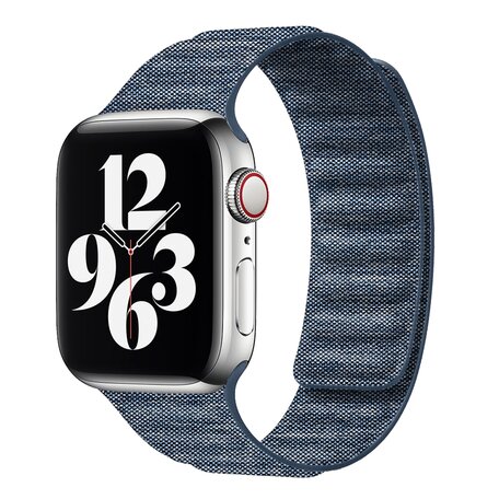 Denim nylon bandje - Donkerblauw - Geschikt voor Apple Watch 38mm / 40mm / 41mm / 42mm