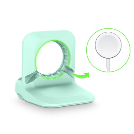 Siliconen Apple Watch houder - Mint groen - Geschikt voor alle series Apple Watch