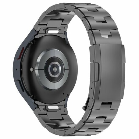 Titanium band met aansluitknop - Grafietgrijs - Samsung Galaxy Watch 6 Classic - 47mm & 43mm