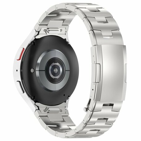 Titanium band met aansluitknop - Zilver - Samsung Galaxy Watch 4 - 40mm & 44mm