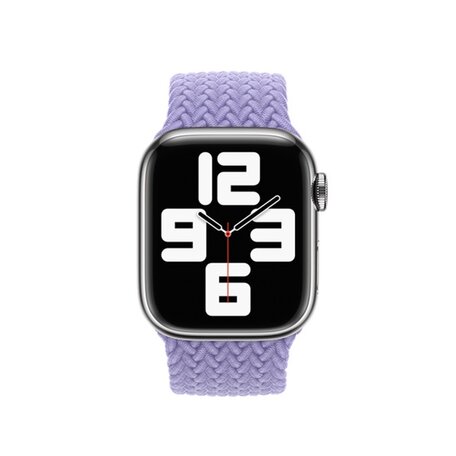 Braided Solo Loop nylon bandje - Maat: L - Lila - Geschikt voor Apple Watch 44mm / 45mm / 46mm / 49mm