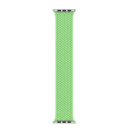 Braided Solo Loop nylon bandje - Maat: L - Lichtgroen - Geschikt voor Apple Watch 44mm / 45mm / 46mm / 49mm