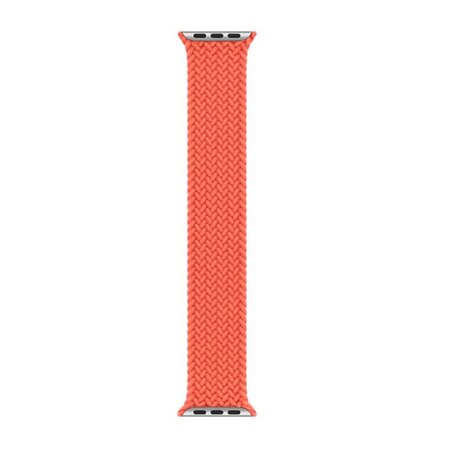 Braided Solo Loop nylon bandje - Maat: L - Zacht oranje - Geschikt voor Apple Watch 44mm / 45mm / 46mm / 49mm