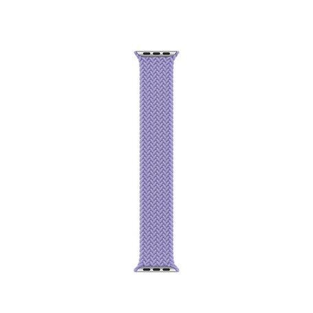 Braided Solo Loop nylon bandje - Maat: L - Lila - Geschikt voor Apple Watch 38mm / 40mm / 41mm / 42mm