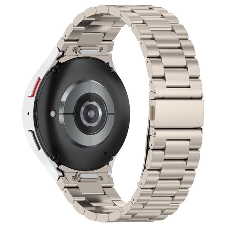 Stalen band met aansluitknop  - Titanium kleur - Samsung Galaxy Watch 6 - 40mm & 44mm