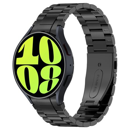 Stalen band met aansluitknop  - Zwart - Samsung Galaxy Watch 6 - 40mm & 44mm