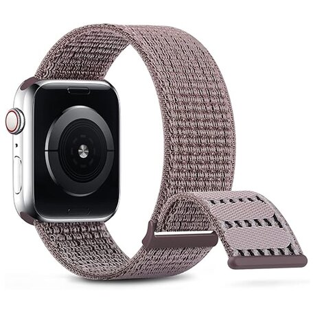 Nylon sport loop band - Paars - Extra sterke klittenbandsluiting - Geschikt voor Apple Watch 38mm / 40mm / 41mm / 42mm