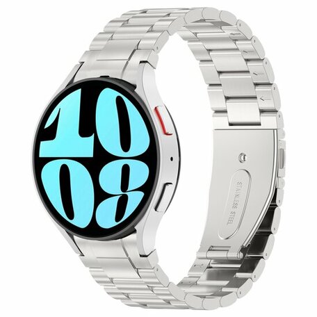 Stalen band met aansluitknop  - Zilver - Samsung Galaxy Watch 6 Classic - 47mm & 43mm